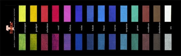 Kleuren op zwarte ondergrond Tinta Textielinkt